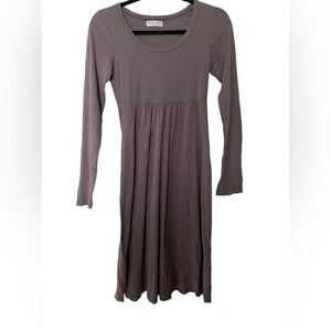 Michael Stars Original Tee Long Sleeve Empire Waist Maternity Dress Gray SM Flaw